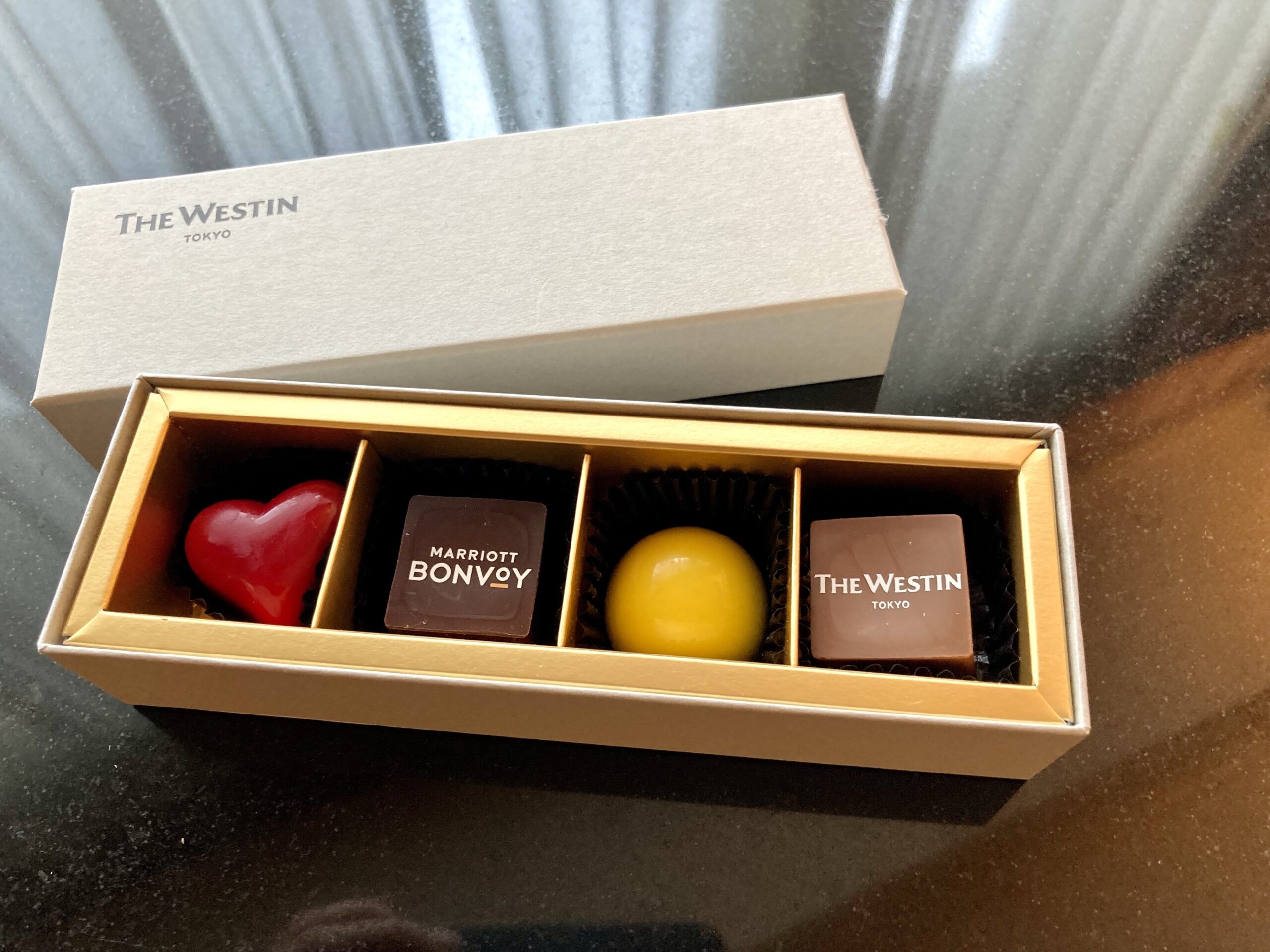 「ウェスティンホテル東京」ゴールドエリート特典のチョコレート